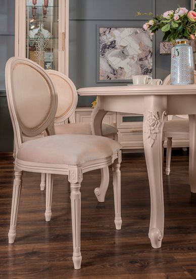 Стол обеденный МОККО круглый бежевый