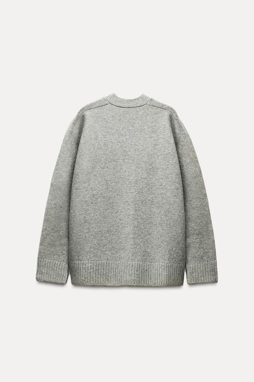 ZARA КАРДИГАН ИЗ МЯГКОЙ ТКАНИ, СЕРЫЙ С МЕЛАНЖЕВЫМ ЭФФЕКТОМ