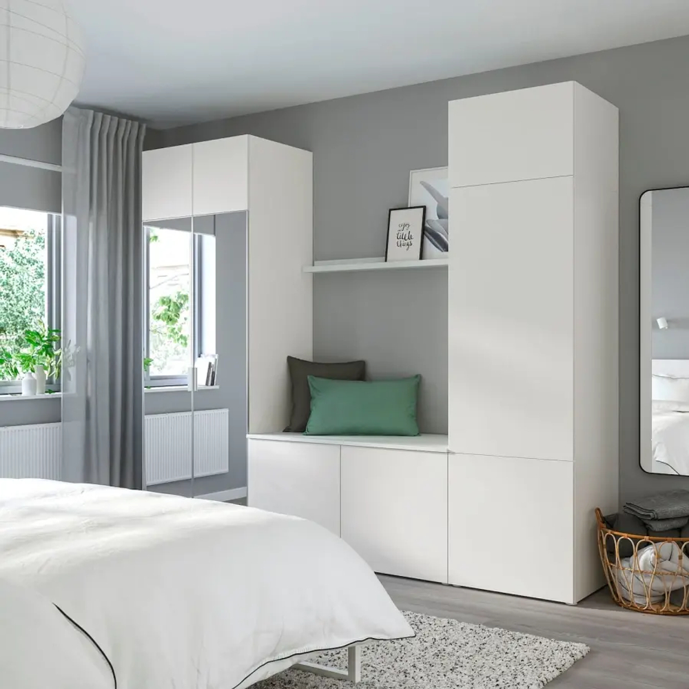 Платяной шкаф - PLATSA/STRAUMEN /IKEA/ ПЛАТСА/СТРАУМЕН/ИКЕА,260x42x221 см, белый