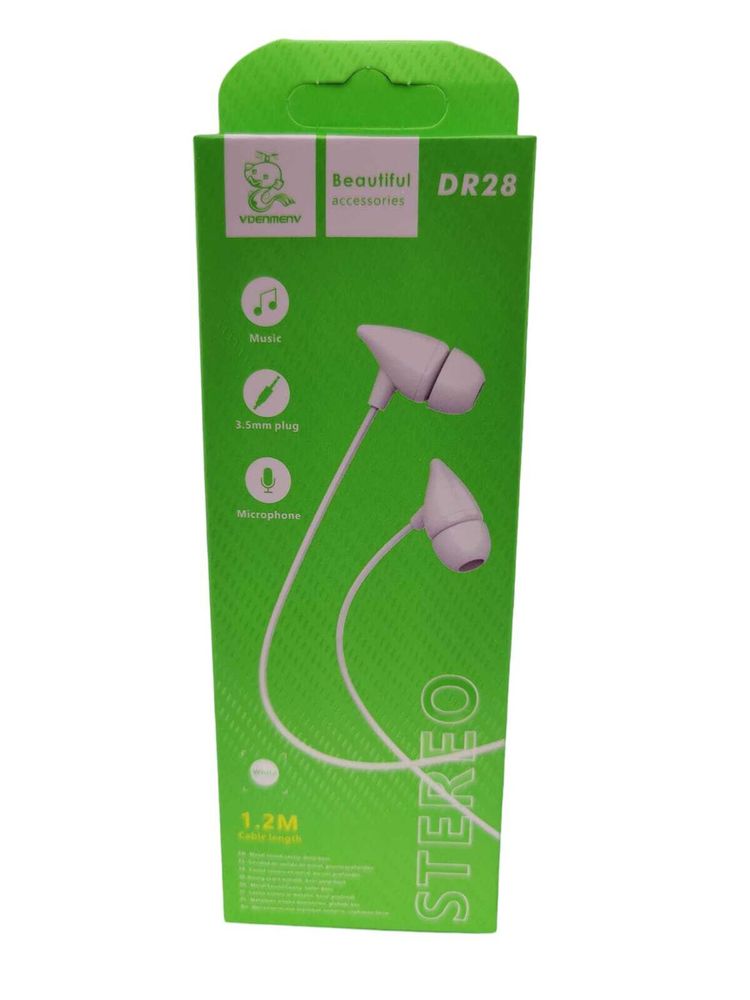 Наушники с микрофоном DENMEN DR28 (белый)