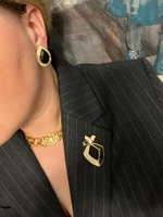 Брошь Swarovski с чёрной эмалью и кристаллами