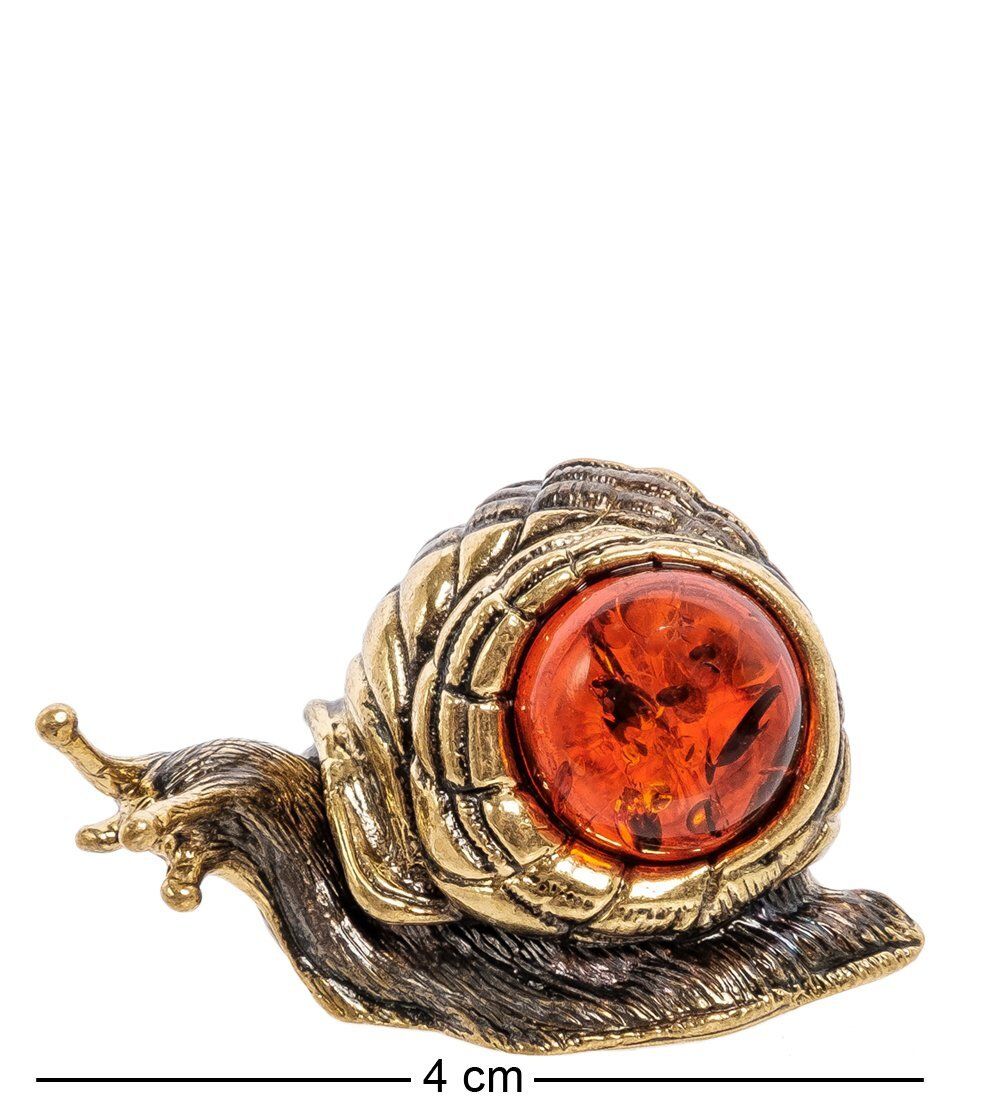 Народные промыслы AM-2241 Фигурка «Улитка Моника» (латунь, янтарь)