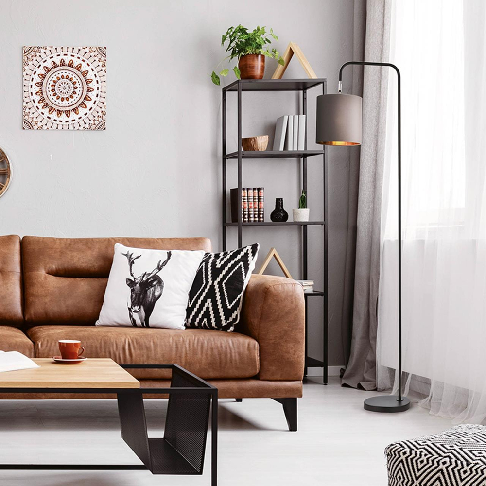 8037/1F MODERNI LN26 461 черный/серый/золотой, металл/текстиль Торшер Е27 60W 220V ELSA