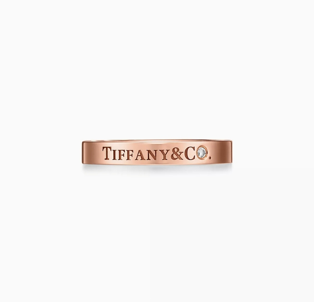 Кольцо из розового золота 18к с бриллиантом , Tiffany, ✨ В наличии