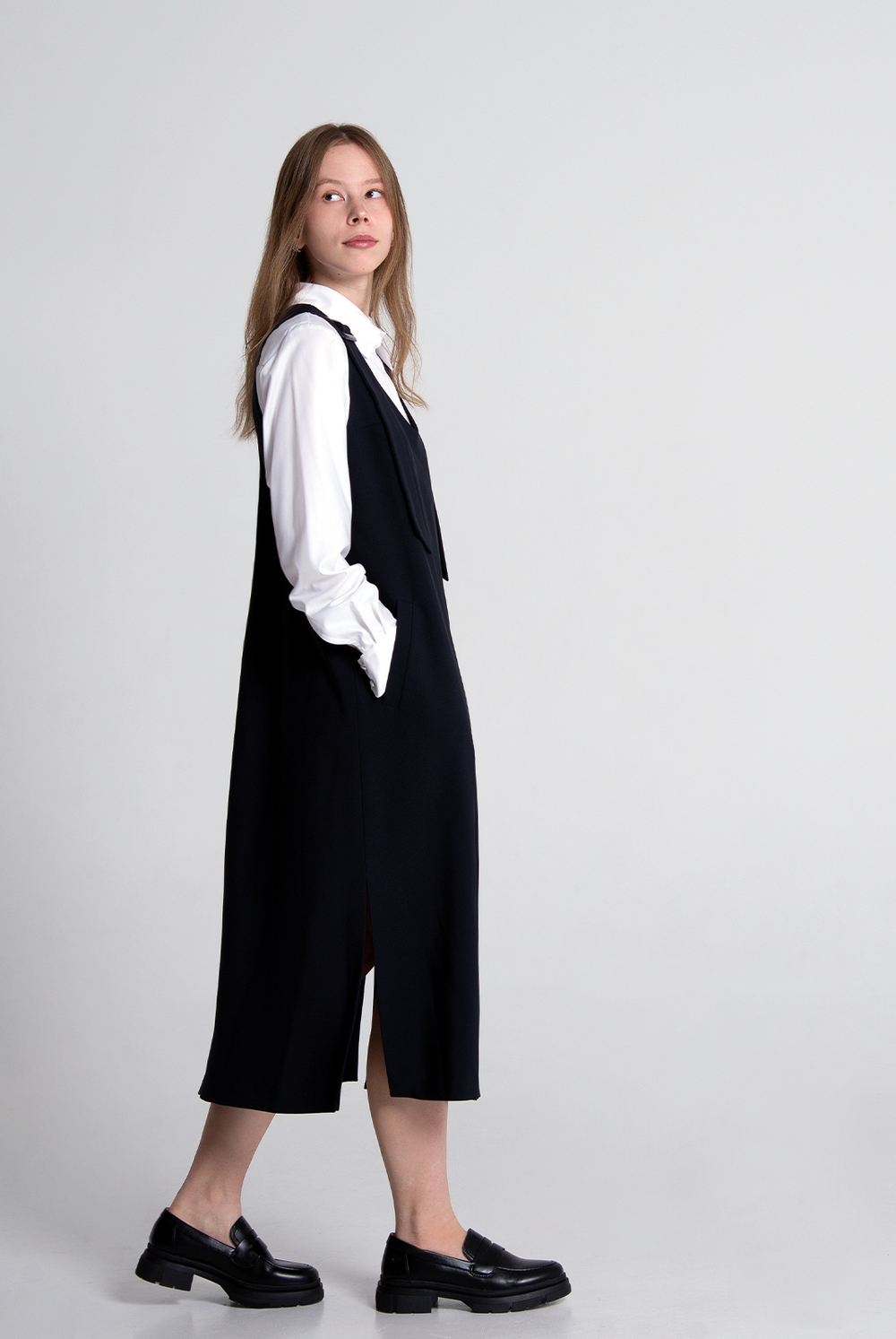 Сарафан женский 4374ЛП, Тёмно тёмно син #70ТТСи084374ЛП