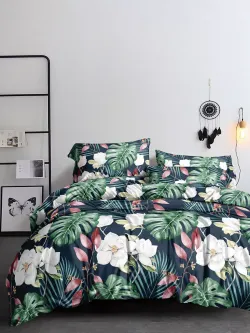 Простынь на резинке Полисатин Мечта "Цветочная феерия" 160x200 см