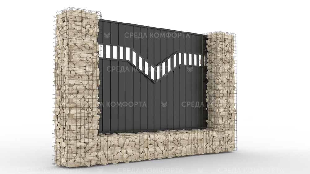 Забор из профлиста 2500х2000 мм ZBR0039 (столб для забора продается отдельно)