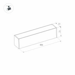 Светильник MAG-FLAT-25-L800-24W Warm3000 (BK, 100 deg, 24V) (Arlight, IP20 Металл, 5 лет) 034213