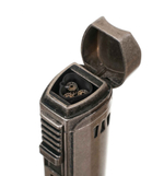 Зажигалка сигарная Passatore, тройное пламя, с пробойником и сигарным ложементом, серебристый антик