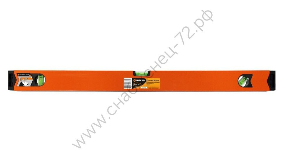 Уровень алюминиевый «Магнитный» 600мм 3 глазка фрезерованный Вихрь