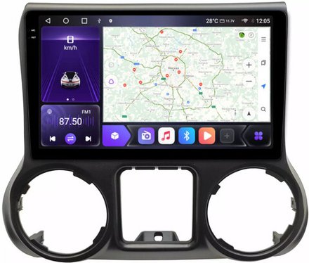 Магнитола для Jeep Wrangler 2010-2018 - Carmedia OL-1258 QLed+2K, Android 12, ТОП процессор, CarPlay, SIM-слот