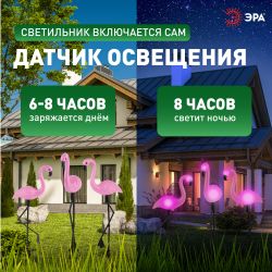 ERADF008-06 ЭРА Садовый светильник на солнечной батарее, пластик, 3 шт. 52.5 см