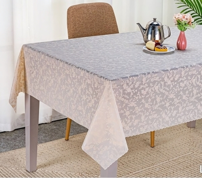 Скатерть 137*180 см «Гармония», цветочки, пвх, цвет бежевый