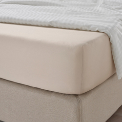 IKEA NATTJASMIN  (ИКЕА НАТТЙАСМИН)  -  Простыня на резинке, светло-бежевая, 90x200 см