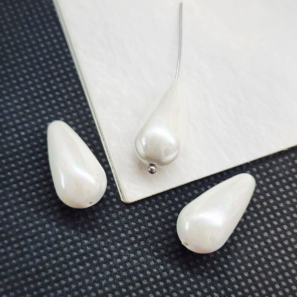 Жемчуг Майорка, капля белый, 20×10мм, штучно