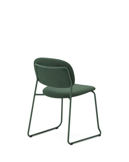 Стул Meli из зеленой синели с металлическими ножками