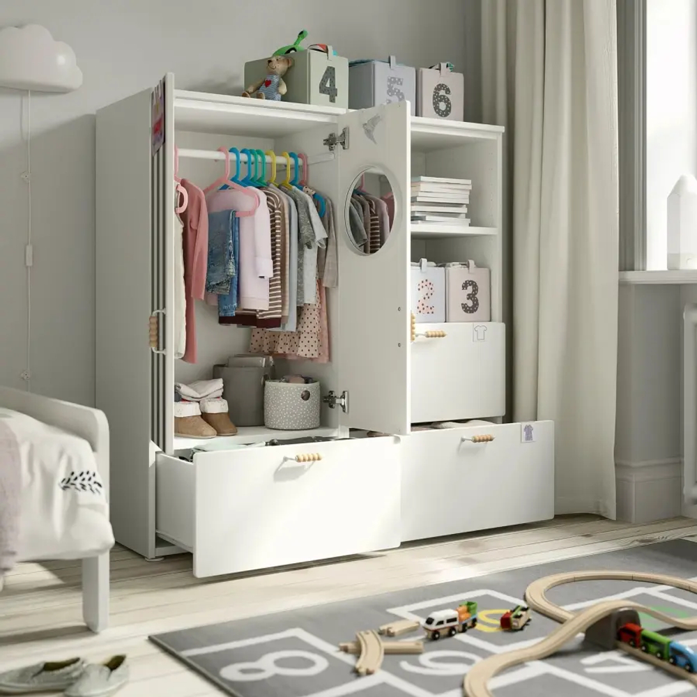 Книжный шкаф - IKEA SMÅSTAD / PLATSA /SMАSTAD / СМОСТАД/ ПЛАТСА ИКЕА, 123х120 см, белый/черный
