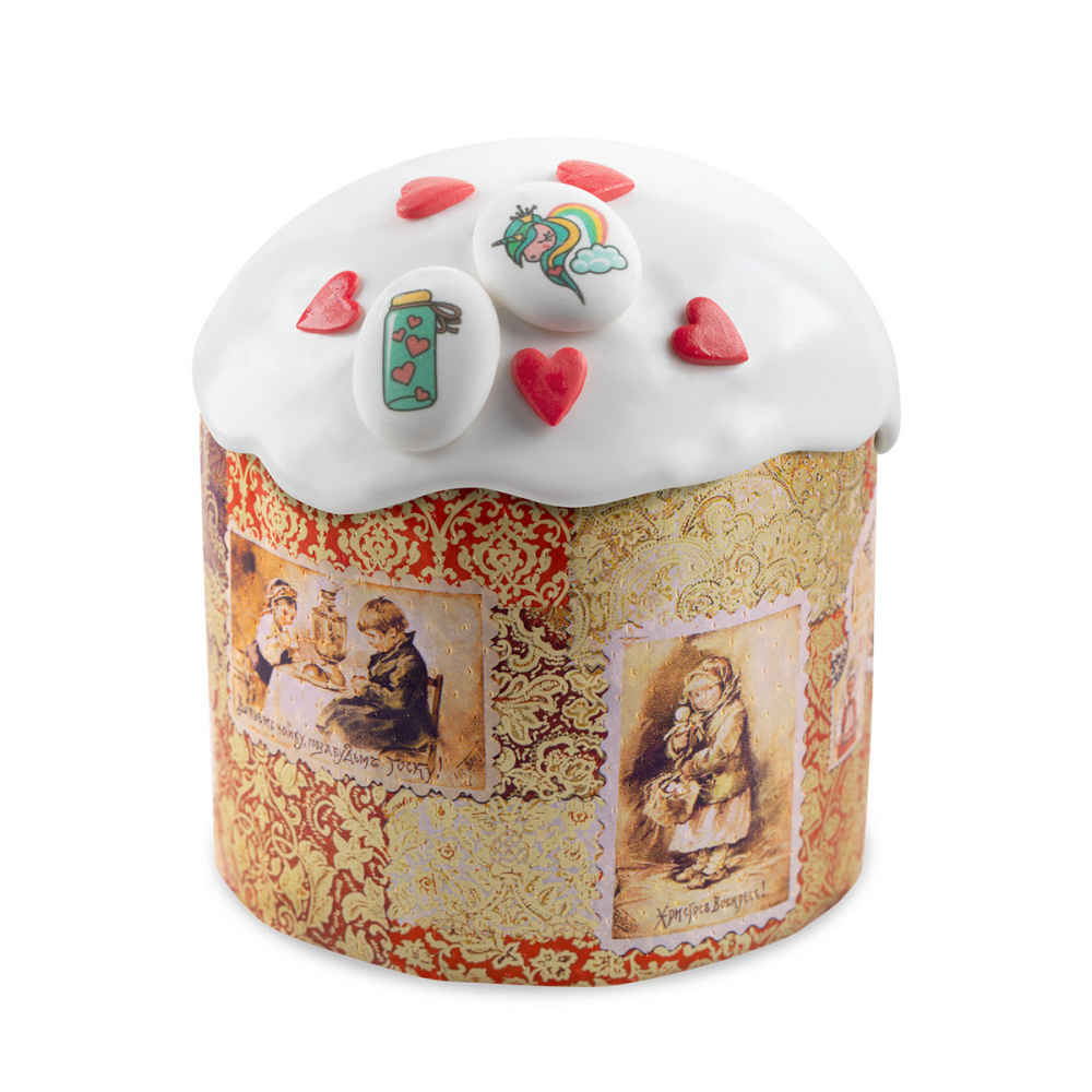 Форма бумажная для кулича d110*h85 мм РЕТРО (300 гр.)