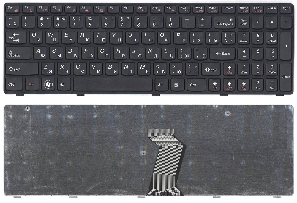 Клавиатура для ноутбука Lenovo Ideapad G580 G585 Z580 Z585 Z780 G780  черная с черной рамкой