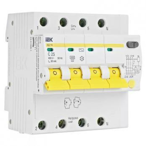 УЗО 4п 25А/30мА IEK