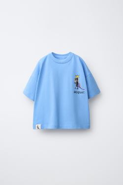 ZARA ФУТБОЛКА BASQUIAT®, СИНИЙ