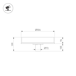 Светильник OXOR-LEIS-BUE-504x504x199-30W Day4000 (BK, 120 deg, 230V) IP66  (Arlight, -) 058188