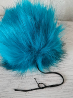 Помпон из искусственного меха, цвет: Синий с черными кончиками