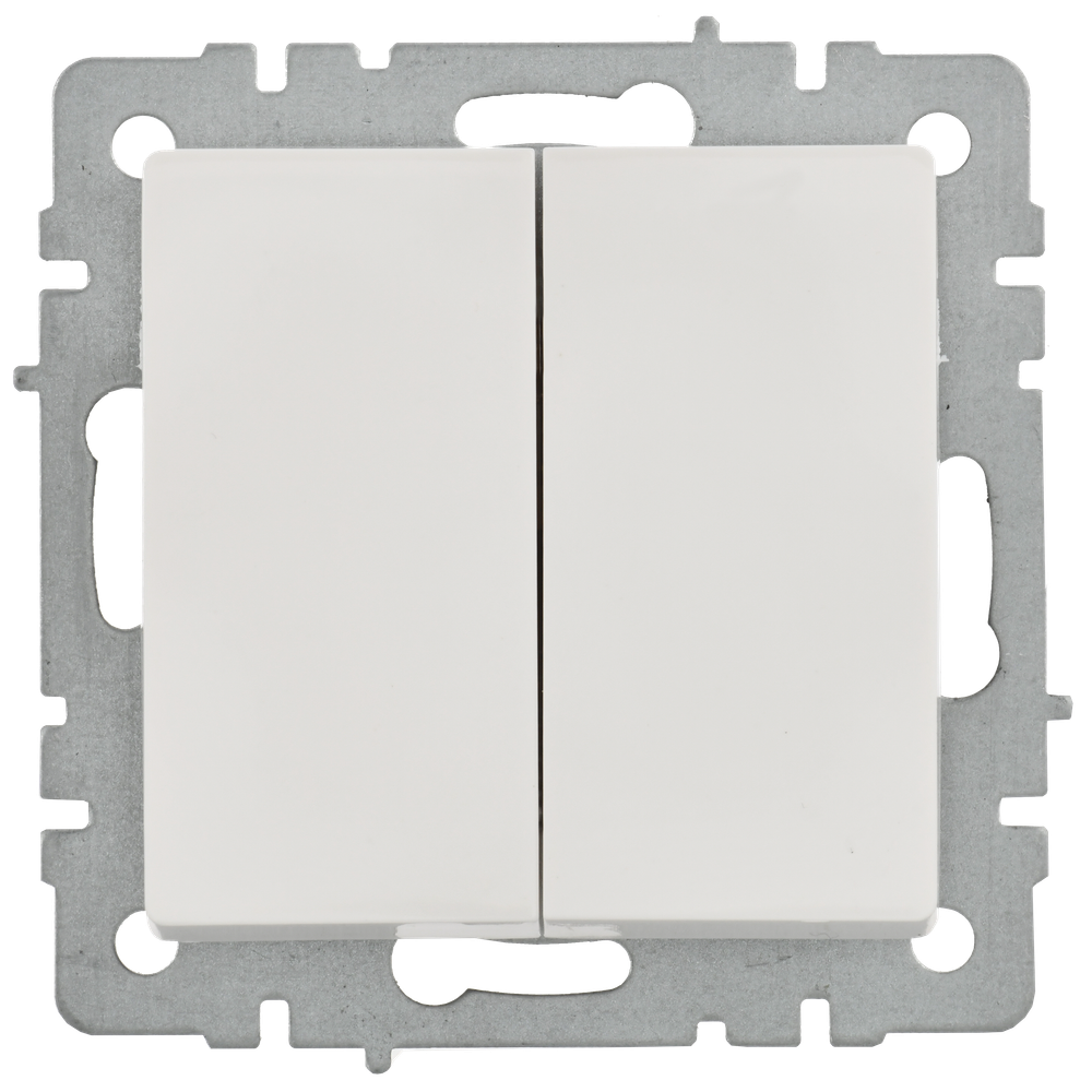 BRITE Выключатель 2-клавишный 10А ВС10-2-0-БрБ белый