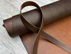 Сафьяно цв. Оливковый / Saffiano Oliva Brown, толщ. 3,0+ мм, ременная кожа