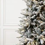 Заснеженная елка с гирляндой встроенной «ile Grande» (Литая+пвх) 180 см / 1,8 м
