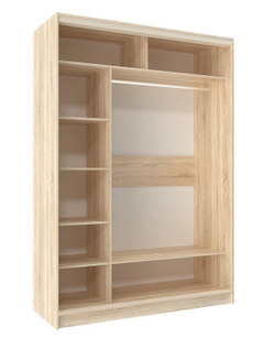 Шкаф-купе двухдверный с зеркалом 1600 Домашний Дуб Сонома