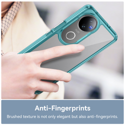 Усиленный чехол с мягкими рамками бирюзового цвета для Vivo V50, увеличенные защитные свойства