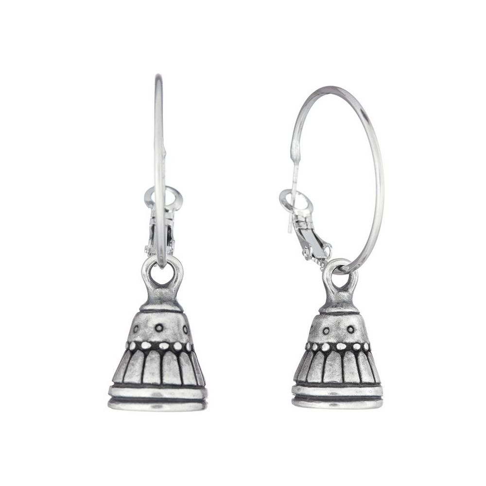 "Колокольчики 8" серьги в серебряном покрытии из коллекции "Гальванопластика" от Jenavi  с замком конго