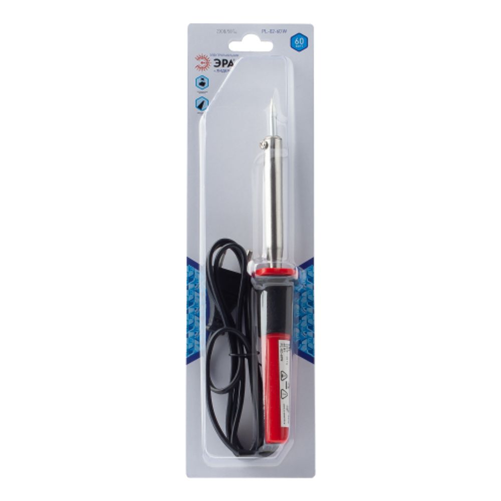Паяльник ЭРА Лидер с 2-компонентной рукояткой, жало Long life 230 В 60 Вт | 