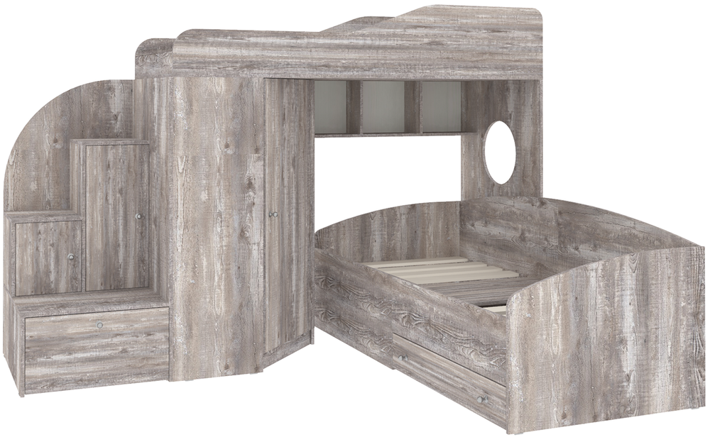 Кровать-чердак КарИВи Кадет 2 Бетон Бетон