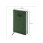 Ежедневник А-5 2026 BRAUBERG Favorite, под кожу, зеленый, 117038