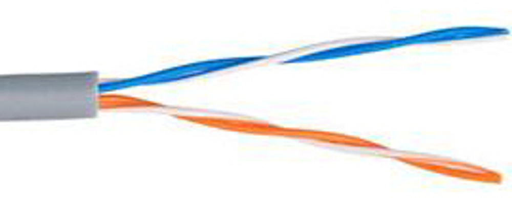 Кабель витая пара U/UTP 5e кат. 2 пары Netlan EC-UU002-5-PVC-GY
