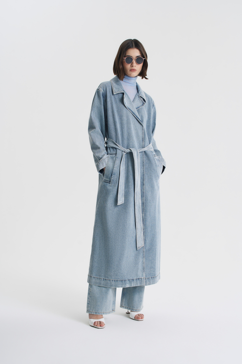 Джинсовый тренч