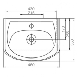Раковина накладная "Уют-45" белая (Rosa)
