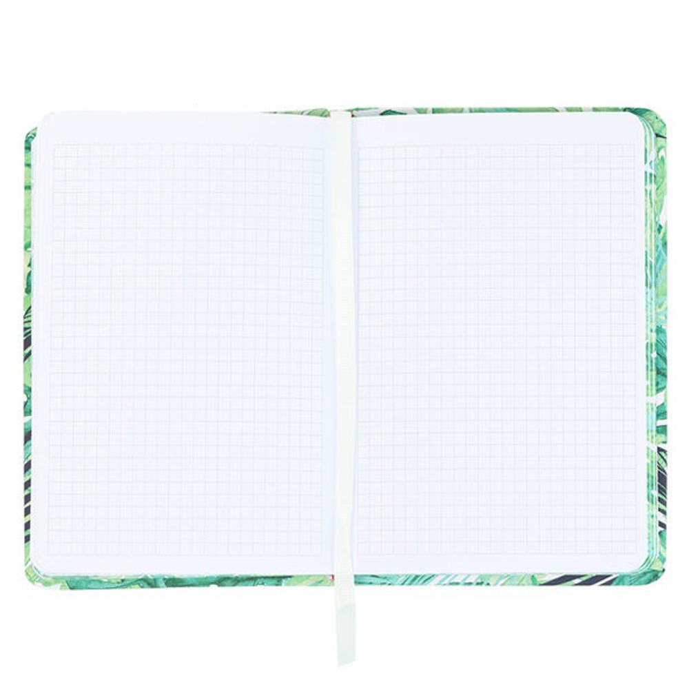 Записная книжка Basir на резинке, формат А6, серия "Папоротник", переплет 7БЦ, 16*11 см, 80 листов, 3 цвета ассорти