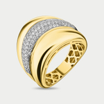Кольцо женское из желтого золота 585 пробы с фианитами (арт. 10-20101-2412)