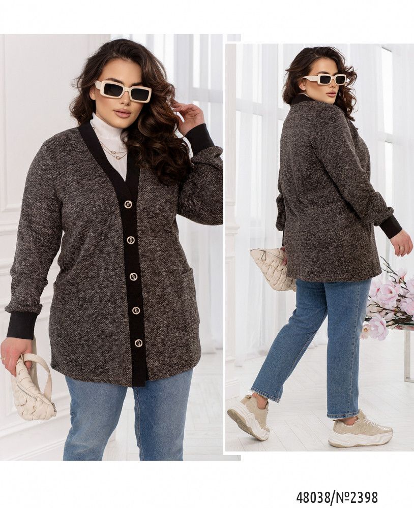 Кардиган 2398-черный-беж Minova