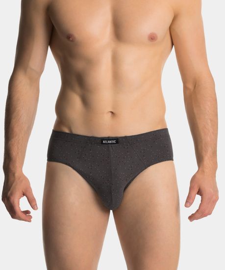 Мужские трусы (3шт) слипы классика Atlantic 3MP-131, темно-синий + бургунди + серый