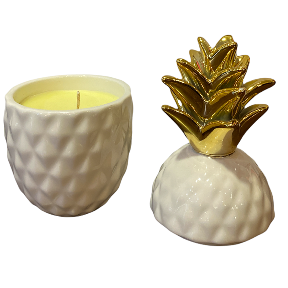 Свеча Ананас белая