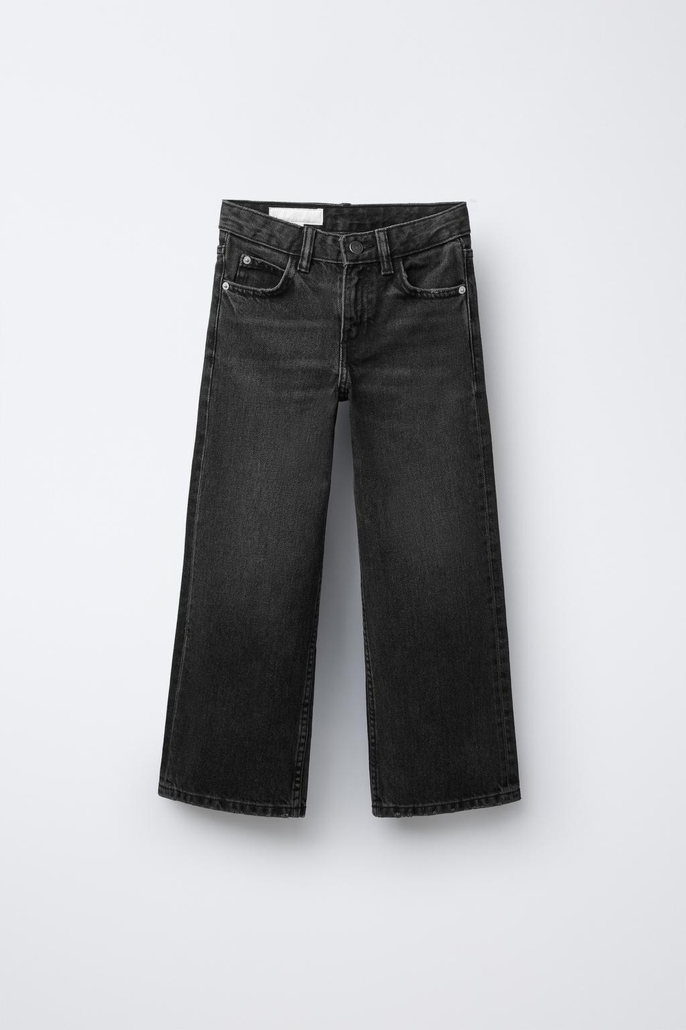 ZARA ДЖИНСЫ WIDE LEG С КРЫЛЬЯМИ И БЛЕСТКАМИ, ЧЕРНЫЙ