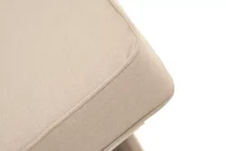 "Ривьера" шезлонг плетеный из роупа, каркас алюминий белый муар, роуп бежевый круглый, ткань бежевая 052