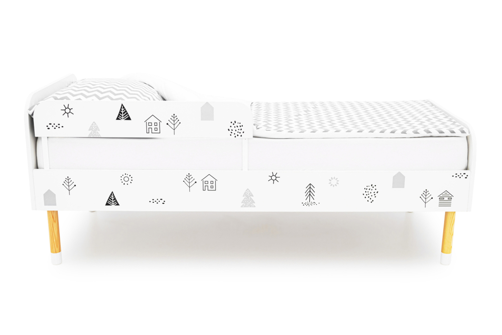 Детская кровать Бельмарко Stumpa Классика Домики ч б