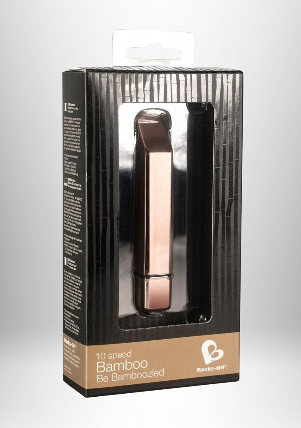 Золотистая вибропуля со скошенным кончиком Bamboo (Цвет: золото)