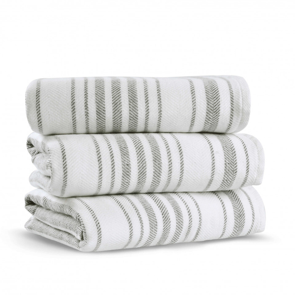 Банная простыня 50x90 L'appartement Stripe Gauze white/warm grey белый/дым