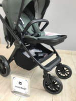 Коляска детская Peppy Monaco 2 в 1 Oliva Green (зеленый), рама черная